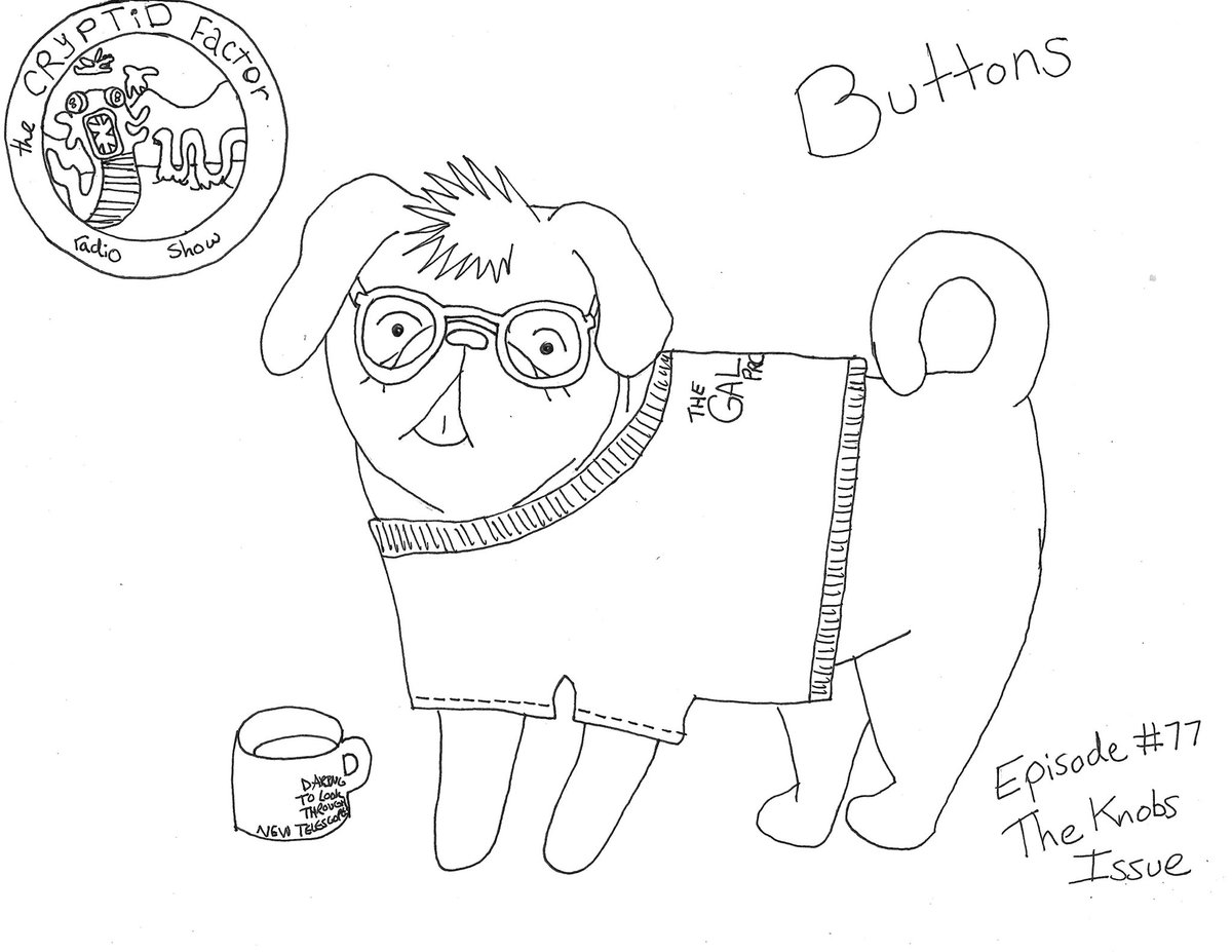 Goldenazriel's tweet photo. I’ve made my first piece of #CryptidFactor fanart. I just couldn’t get the image of Buttons past life as a pug out of my head. Please be gentle. I haven’t drawn since elementary school & I’m trying to get back in to it. #Episode77 #TheKnobsIssue #CryptidKnight @cryptidfactor https://t.co/9J7N0Pq8BI