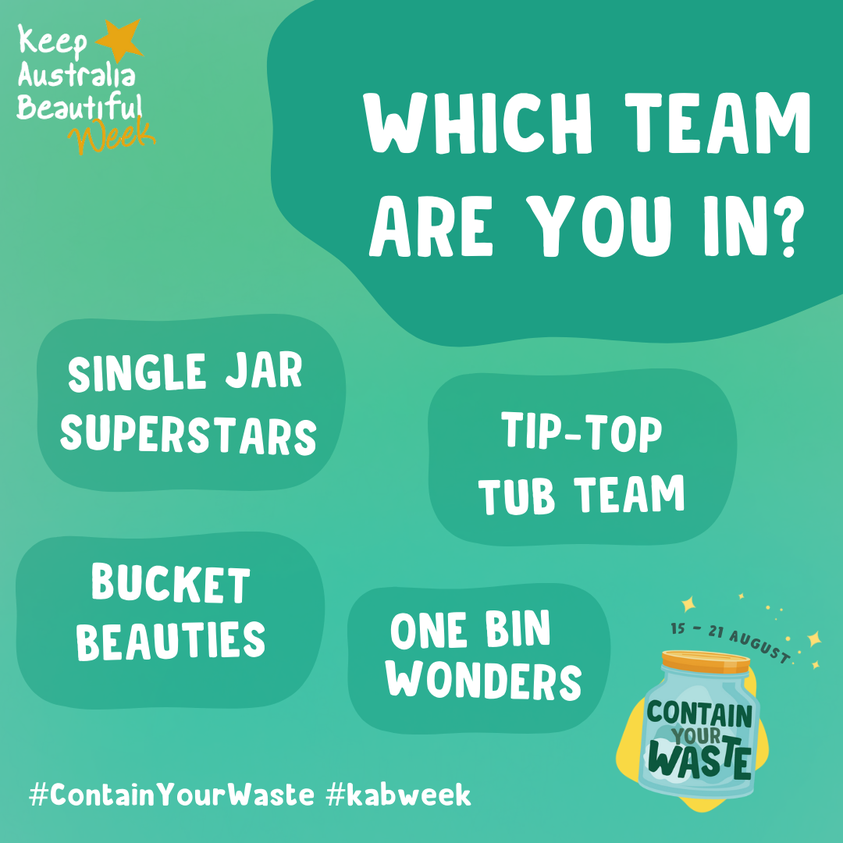 kabqld's tweet image. Day 1️⃣ of #KABWeek has arrived! Participating in this year's #ContainYourWaste Challenge means you've definitely got one thing ready – a container! Which team have you joined on the first day of the challenge?

Which team are you in? Post in the comments below! 💬