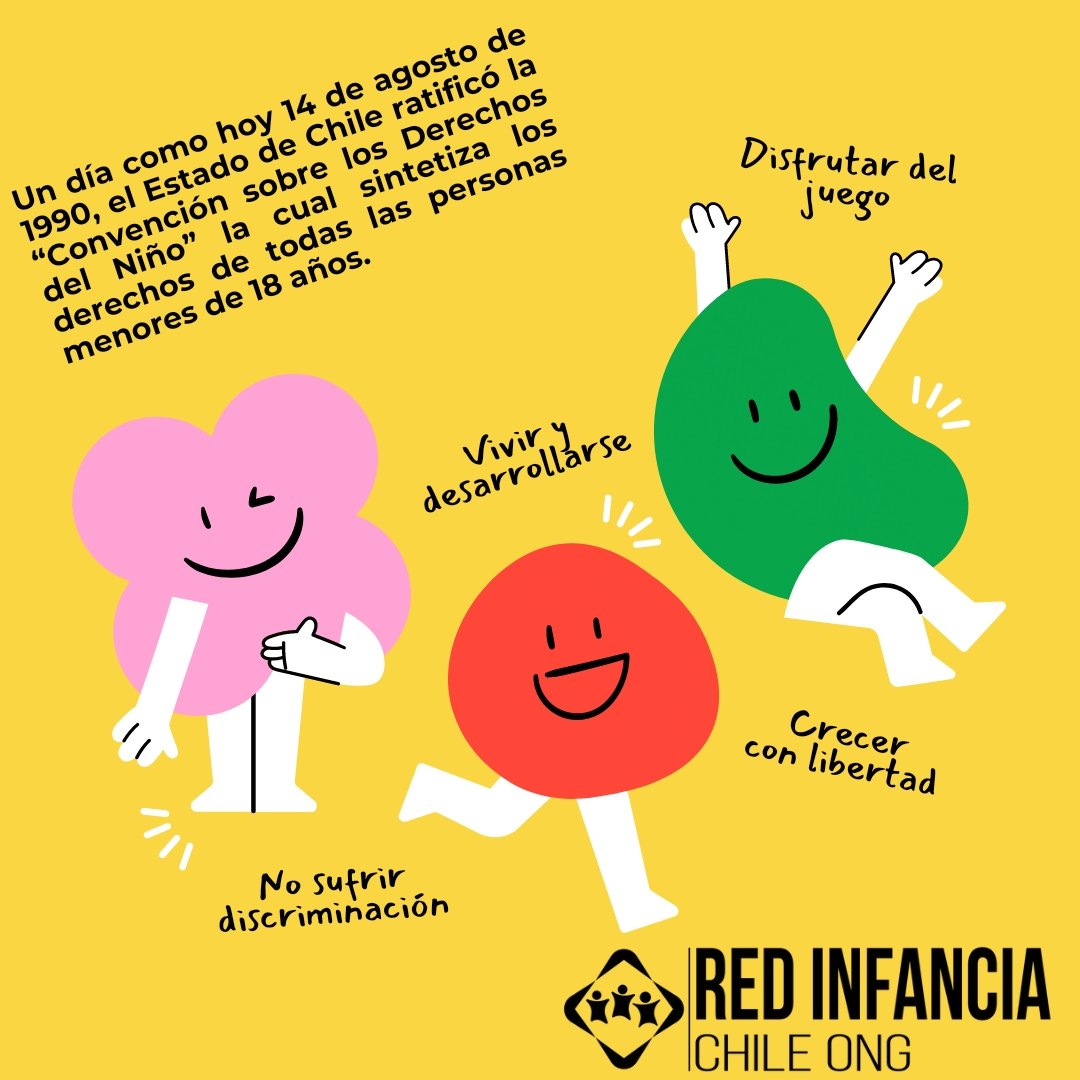 Red_InfanciaOng's tweet photo. Un 14 de agosto de 1990, el Estado de Chile ratificó la Convención de los Derechos del Niño. Hoy, tenemos la oportunidad histórica de consagrar estos derechos en nuestra Constitución. 
#RedinfanciaChileOng #Apruebo #AprueboSinMiedo #AprueboFeliz #AprueboXAmor #NNA https://t.co/4Brben8yKI
