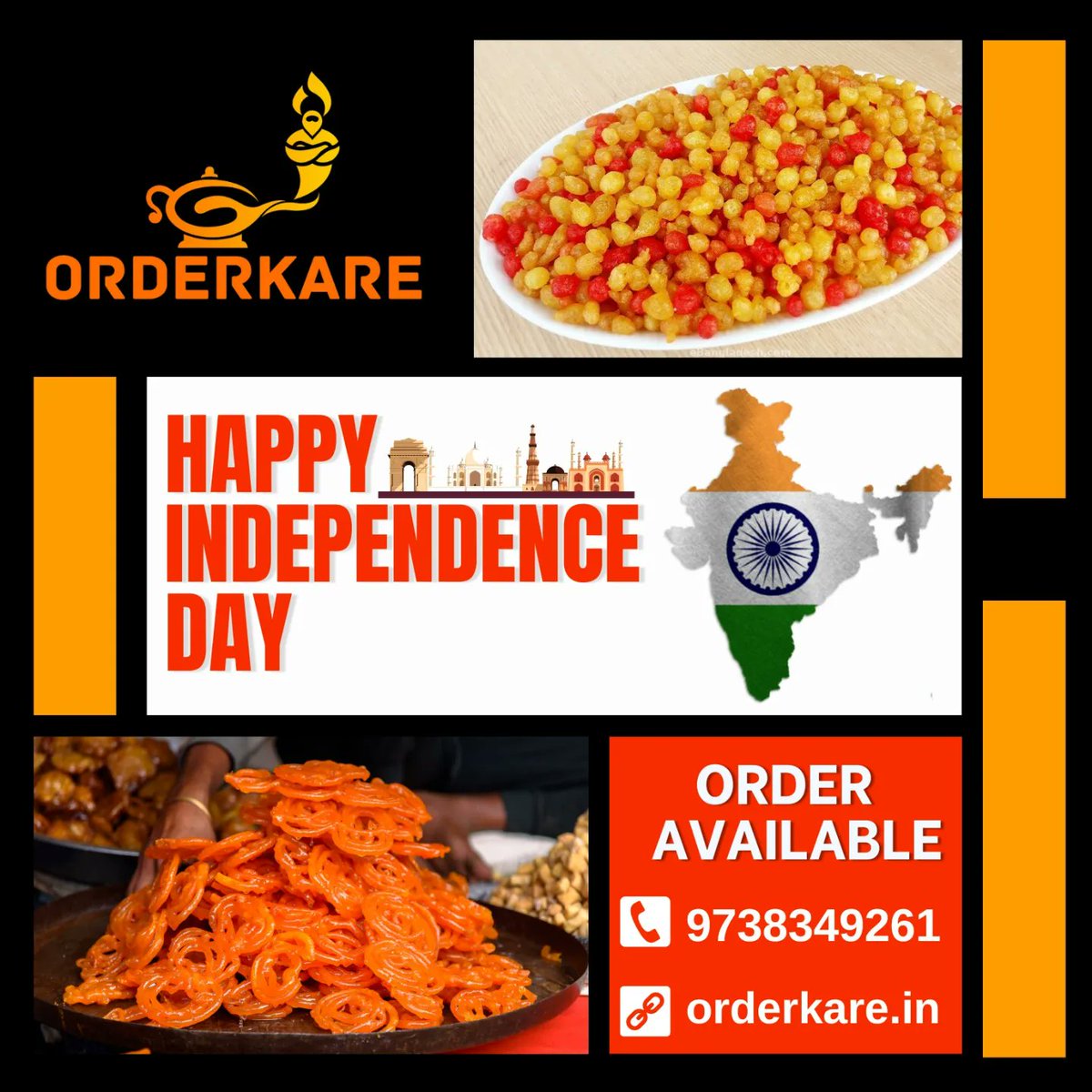 orderkare's tweet photo. ऑर्डर करें की तरफ़ से आप सभी को स्वतंत्रता दिवस की हार्दिक शुभकामनाएं 
जय हिंद!

#happyindependenceday #harghartiranga🇮🇳 #harghartiranga #orderkare #jaihind #reeltoreel #onlineorder #tringa #azadikaamritmahotsav https://t.co/7Lt2Z1T8A3