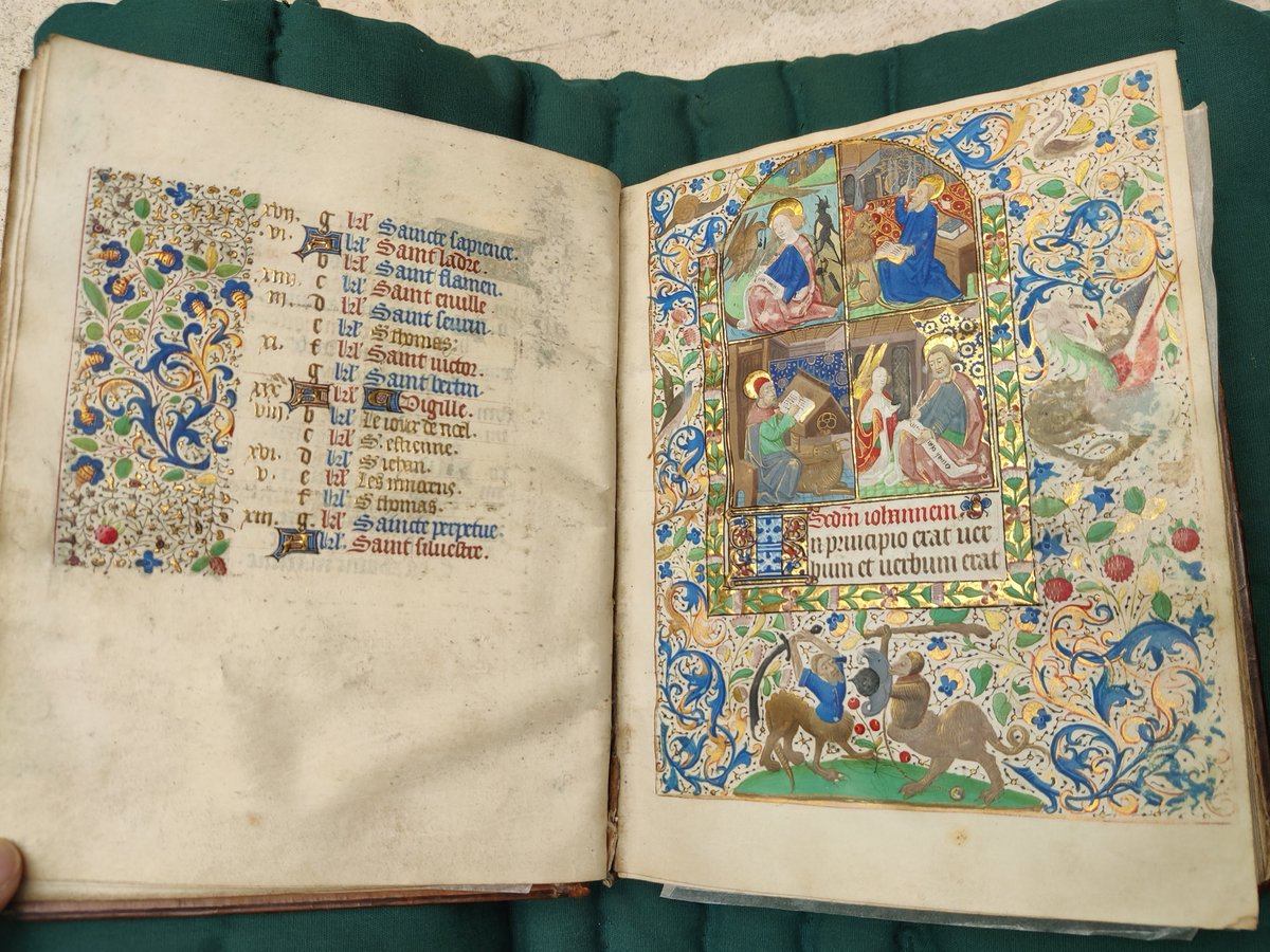 cokldb's tweet photo. First new Hours in a while comes from @NewberryLibrary, MS Case 43. Made in Rouen, c. 1470, this is a lovely MS with the classic "4 Evangalists in a window" miniature at the start of the pericopes. Images courtesy of @DrKarrSchmidt 
1/🧵
#MedievalTwitter https://t.co/3Hx5W3QD77