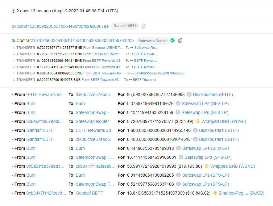 realFUD's tweet photo. .@GandalfEducator really must be some sort of wizard to sell his #bbtf at a loss 11 hours before the exploit took place 🧙‍♂️

Or maybe he was tipped off? 🤔

Gandalf Sell: https://t.co/DQBA44kIK5

Exploiter Sell: https://t.co/7VnaYrj2S2

#safemoon #bbtf https://t.co/jtJ3NJJ7pc