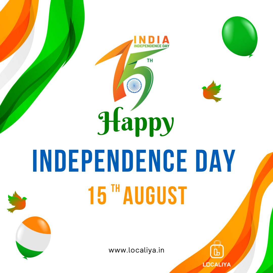 MyLocaliya's tweet photo. Happy Independence Day!!! 

Jai Hind, Jai Bharat.

#independenceday #india #jaihind #jaibharat #75thindependenceday #jaiho #localiya #localiyadigitalmarketplace https://t.co/1MfikJ6gVz