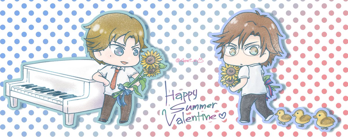 4mei_e's tweet image. 油断してたるんでるので大遅刻😂な #ハッピーサマーバレンタイン 🌻✨
跡部＆手塚で、いくよっ！！だいすきーーー💕！！！！

#サマバレ #サマバレ2022 #ハッピーサマーバレンタイン2022