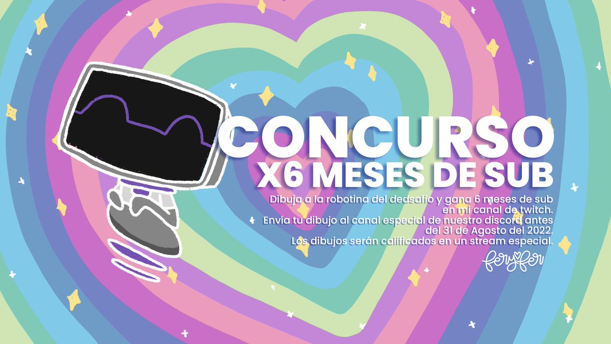 feryfer_gg's tweet image. Para participar debes enviar tu dibujo a este canal de discord: discord.gg/uYgmqsy2Ne
En los próximos días anunciaré la fecha del stream en donde elegiremos al ganadorx💖
Tienes hasta el 31 de Agosto para participar.
Es importante estar en el stream para reclamar el premio✨tqm