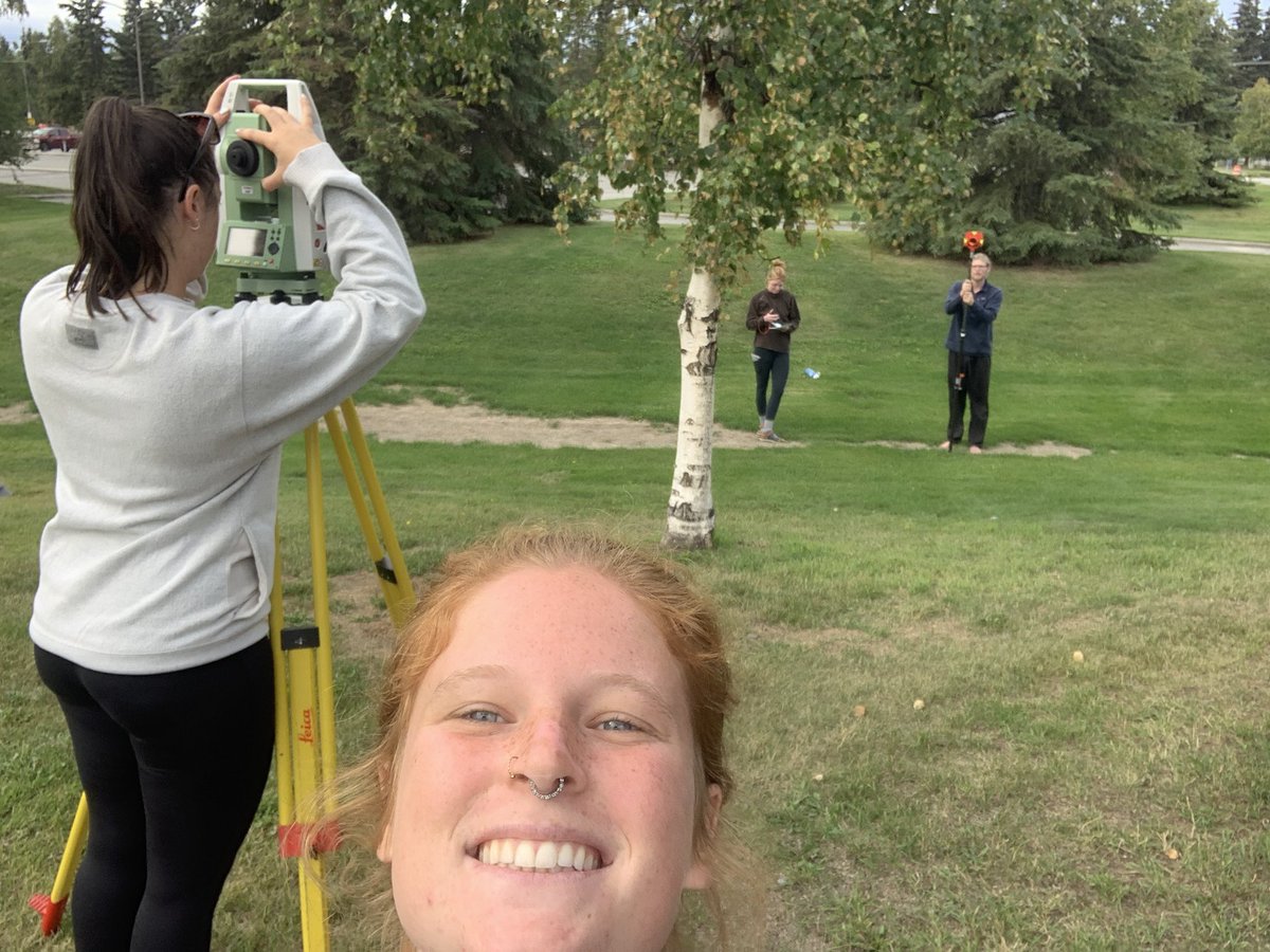 IGEA_UMASS's tweet photo. Today we went over what if scenarios and did more total station practice. We spent the rest of the afternoon doing data analysis by plotting the active and permafrost layers based on the total station data groups 1 and 2 collected. https://t.co/CztMmjLubG
