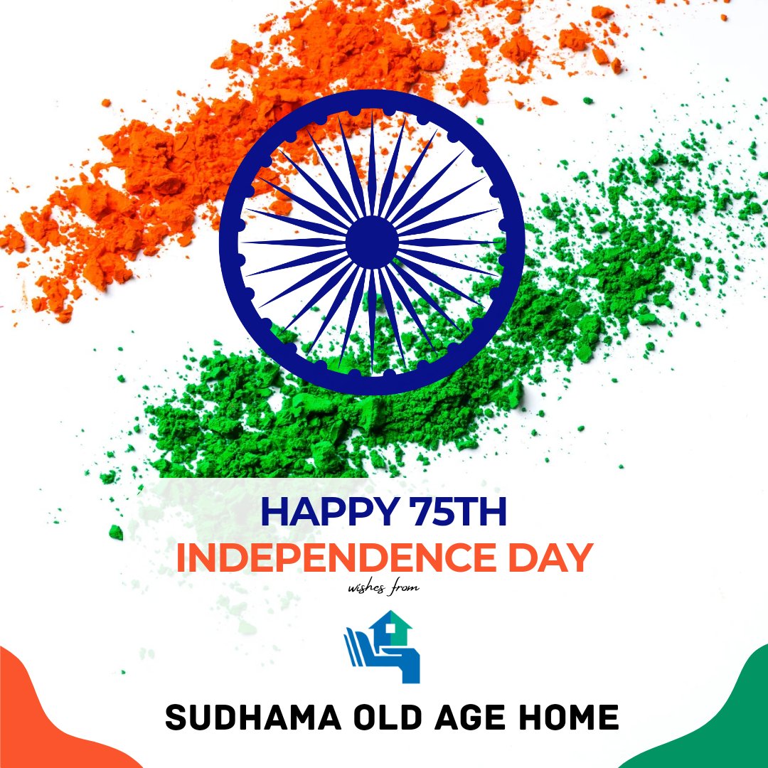 SudhamaHome's tweet photo. Freedom in the minds, faith in the words, pride in our souls.
Let's salute the nation.
Wishing a Happy Independence Day from Sudhama Old Age Home!
#harghartiranga
#harofficetiranga
#azadikaamritmahotsav #indianindependenceday #75thindependenceday #nationcomesfirst #patriotic https://t.co/gOPTRbVONE