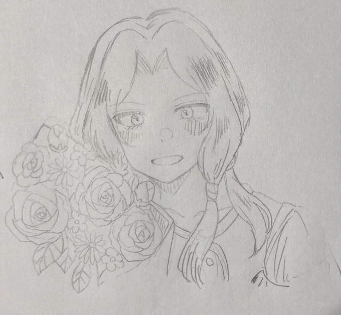 #このタグを見た人はラフ画とその完成絵を見せる
これは相互さんのお誕生日に描いたイルーゾォ 