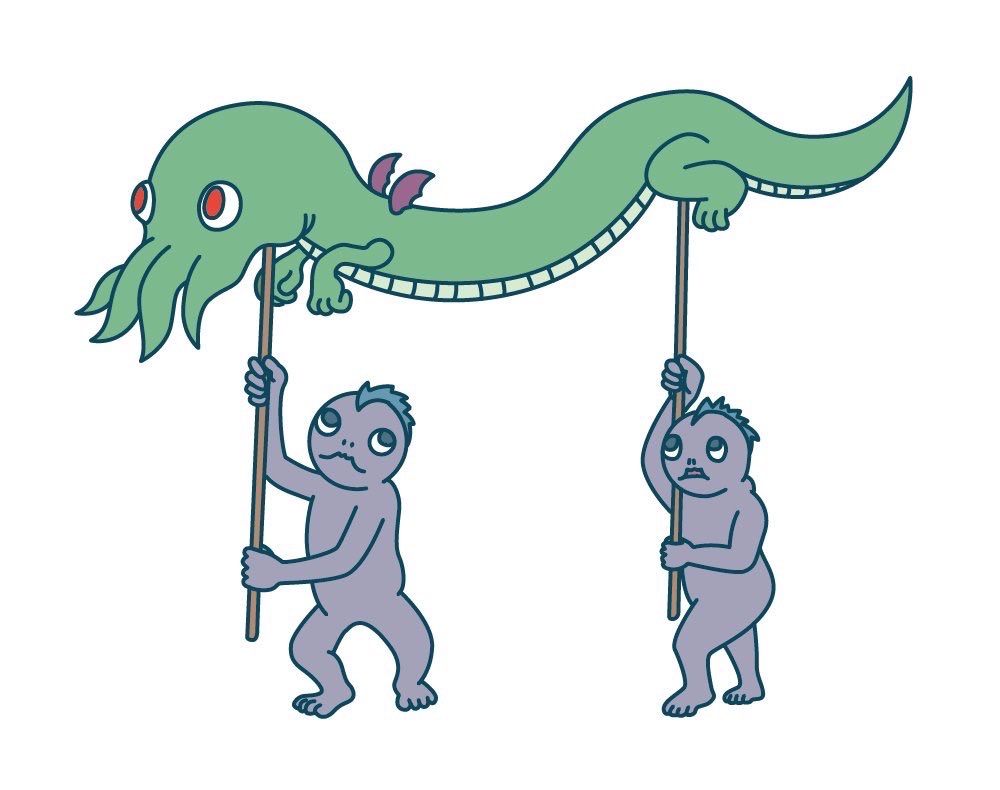 「幻獣神話展へ向かっています! 」|goking／山田剛毅のイラスト