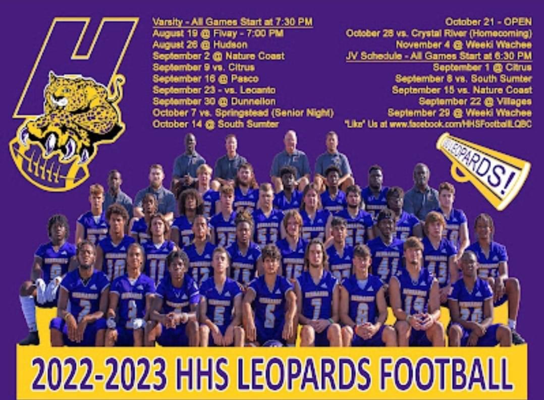 2022 Hernando HS Leopards Varsity Football Team!