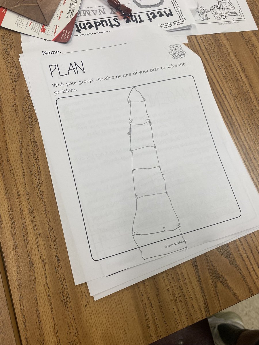 Mswilcoxsclass's tweet photo. Our science topic for week 2: engineers. Students used the engineering process (ask, research, imagine, plan, create, test, &amp; improve) to build the tallest tower possible using only 12 notecards &amp; 20 dot stickers. I think I’ve got some future engineers on my hands! #CCSD #HSES https://t.co/YtBLV899vJ
