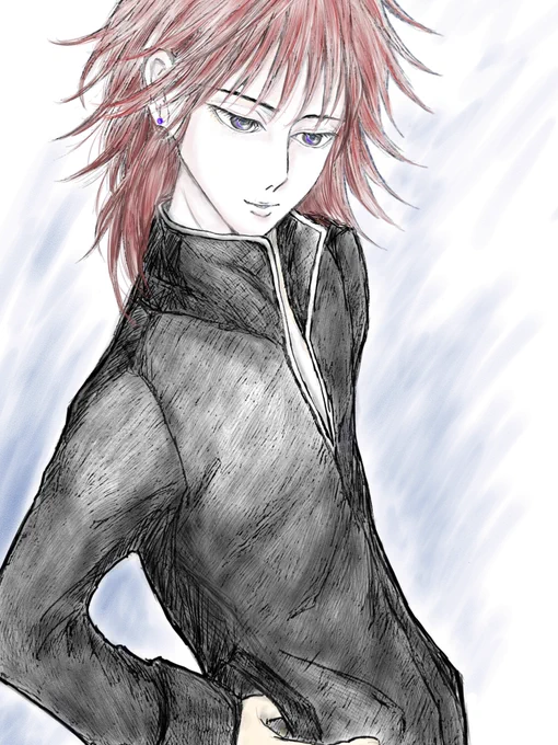 「 おはよう 」#挨拶 #イラスト  #落書き 明るい髪のライダーにあって描きたくなった過去絵リメイク 