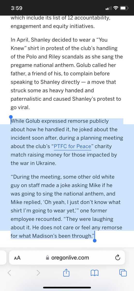 MadiShanley's tweet photo. MG’s excuses for his actions continue. #PTFC isn’t being “attacked” the organization is being held accountable, with 0 taken thus far. Tell me, a DV & SA survivor, more about how much the org. has “been through” to justify that joke at my expense #CutTheRot #RCTID TY @RyanTClarke https://t.co/vfevu7lrwm