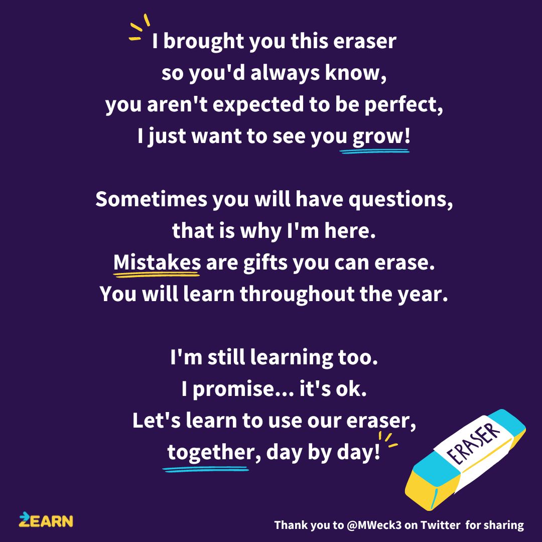 zearned's tweet photo. We 💜 this poem that T @MWeck3 shared with her class. 

It has such an important message for Ss everywhere– especially at the start of the school year! 💯

#MistakeMindset #ITeachMath #TeachingResources #NTchat https://t.co/BTEFfmMGLT