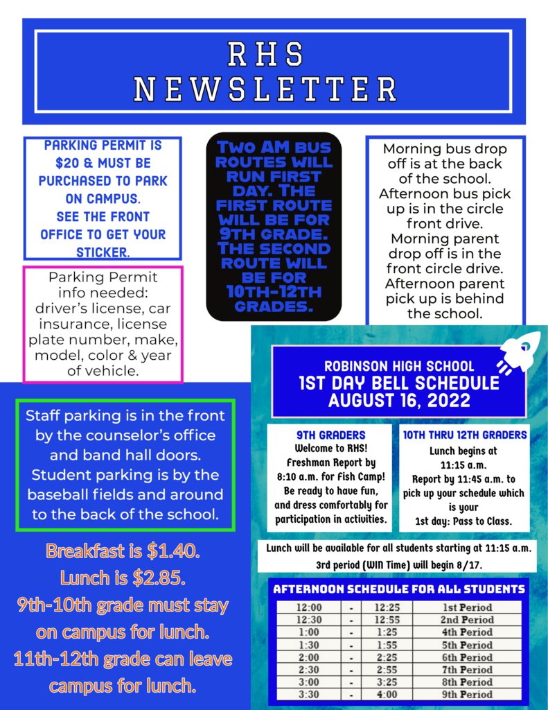 Welcome back to RHS! #Robinson ISD