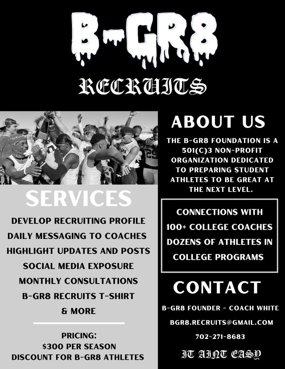 BGR8_ATH's tweet photo. Do you wan to play college football ? Don’t hesitate to reach out ! https://t.co/g2RqerjeDz