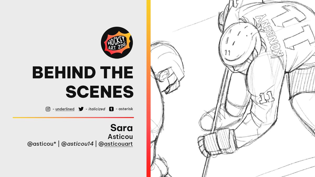 BEHIND THE SCENES ✨

Take a sneak peek and see what our artists have been up to behind the scenes! Here we’ve got a snippet from Sara.

Find out more about Volume 1 of the zine on our carrd. Link in bio.

#hockeyartzine #artistspotlight #hockeyart #hockey