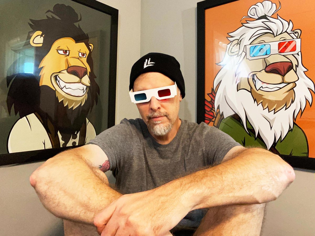 JohnTheCraftman's tweet photo. So happy to have my OG lion back. He deserved a spot on the office wall. @LazyLionsNFT @3Dkings #ROAR 🦁 https://t.co/bK451I79S6