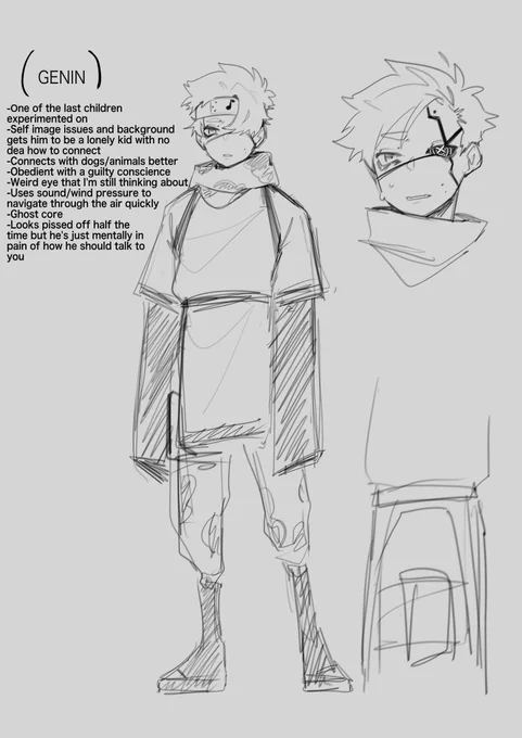 I really did draw Cameron in Naruto AU fr fr, it's just sketches but I let me inner naruto kid take over 