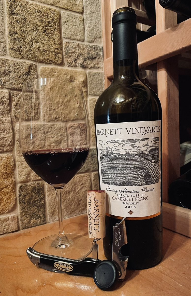 2018 #BarnettVineyards Cabernet Franc. One of my favorite varietals, especially from Mountain fruit. #NapaValley #SpringMountain #Wine