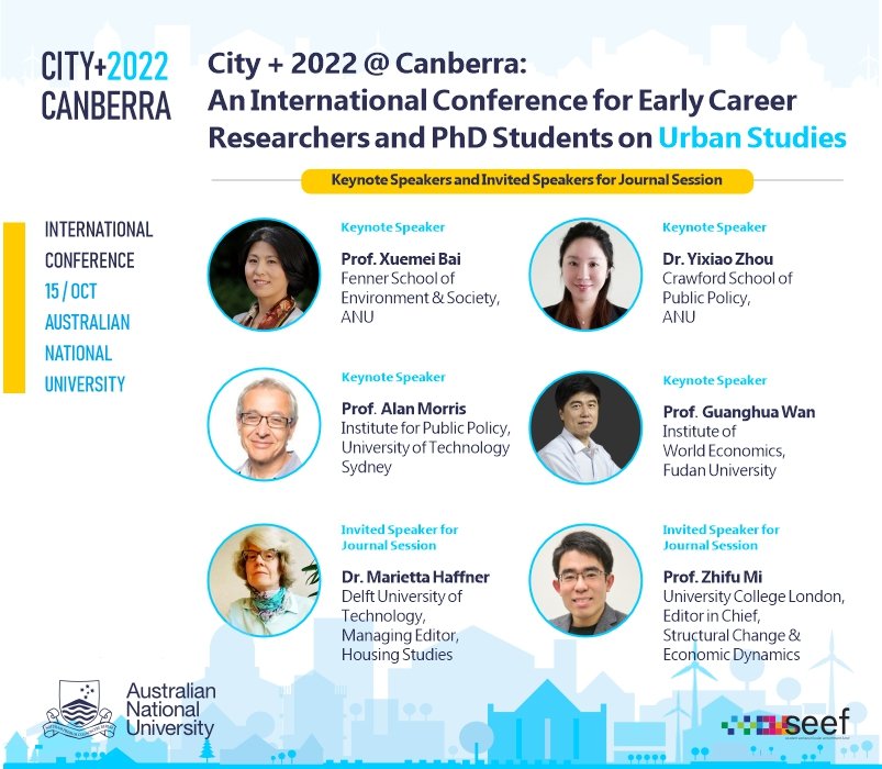 CityPlusNetwork's tweet image. Last 5 days of abstract submission for our conference held at @ANUCrawford . Grateful to have keynote speakers @xuemeibai_aus Yixiao Zhou @AlanMorrisUTS Guanghua Wan and editors for Journal Session by Marrietta Haffner @tudelft and @Zhifumi