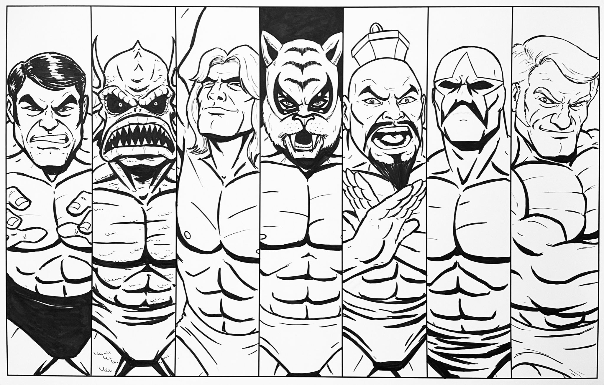 Hal Haney on X: "NES Pro Wrestling 7-Panel - Finished inks! Got the urge to  do some art for this classic NES game in my style, so here's Fighter  Hayabusa, Amazon, King