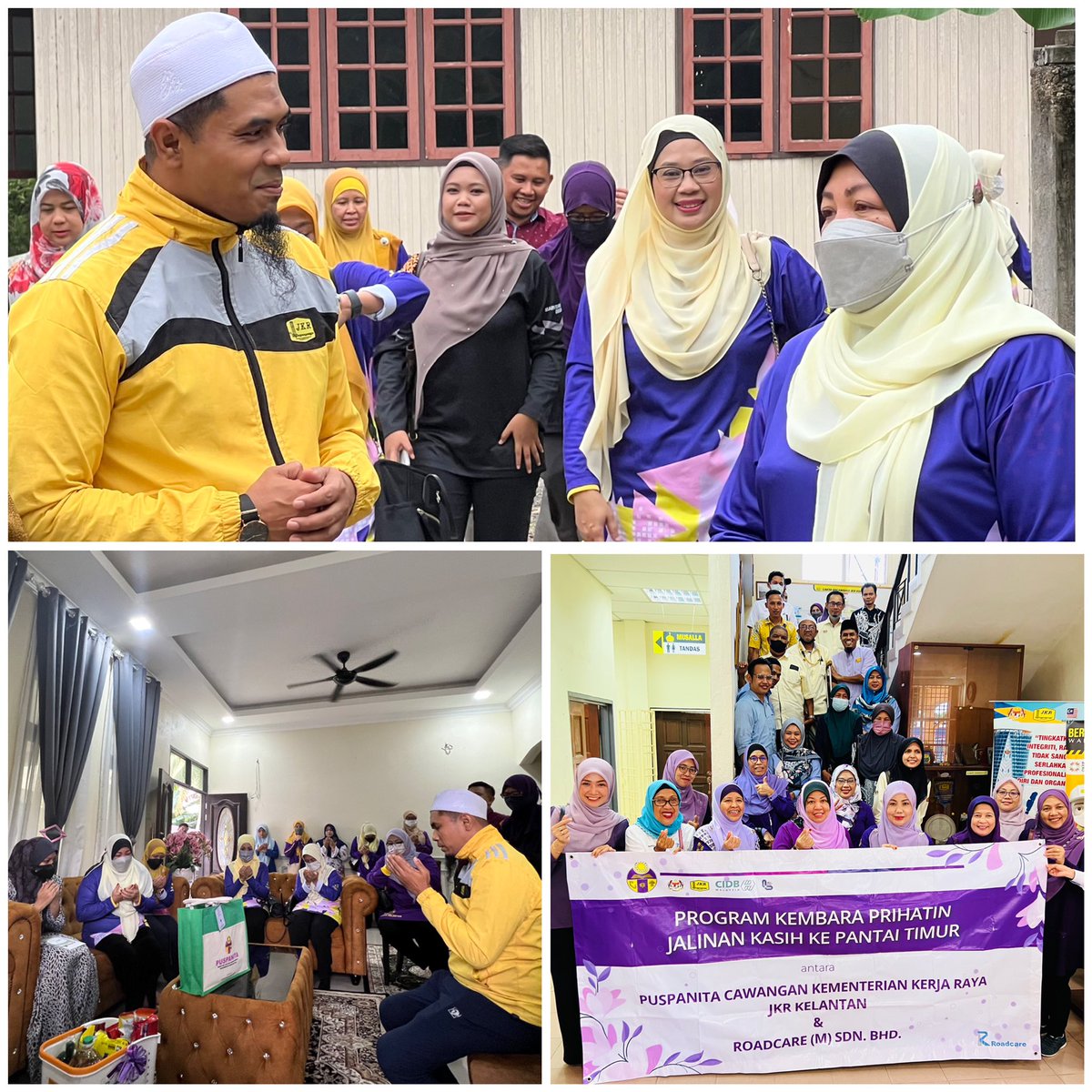 💐Jutaan t.kasih, PUSPANITA KKR &amp;, <a href="/Roadcare_HQ/">ROADCARE (M) SDN BHD</a> yg menziarahi 10 warga <a href="/JKRKelantan/">ᴊᴋʀ ɴᴇɢᴇʀɪ ᴋᴇʟᴀɴᴛᴀɴ</a> yg sedang diujiNya.  

Ada yg mengidap barah tahap 4, hilang penglihatan, kerosakan buah pinggang, strok, kematian suami, dll. Moga diberi kesabaran &amp; ketenangan dariNya. Allahumma aminn