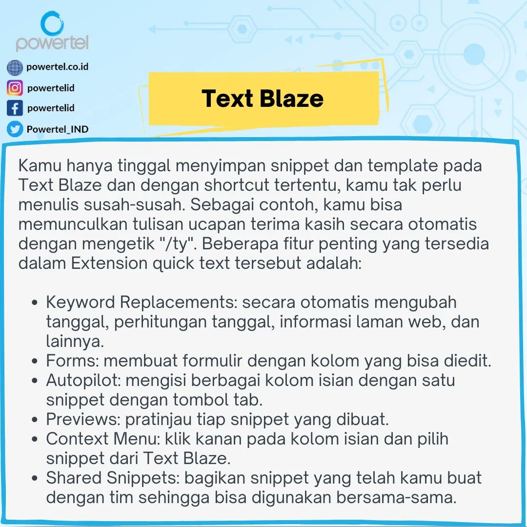 Powertel_IND's tweet photo. Rekomendasi Extension Google Chrome supaya kamu makin produktif.

#infointernet #seputarinternet #googlechrome #chromeextension #googlechromeextension #googlechrometips #googlechromebrowser #browser #browseraddons #tipsproduktif #tipsproduktifitas #chromewebstore #powertelid https://t.co/BCXNqxsxuE