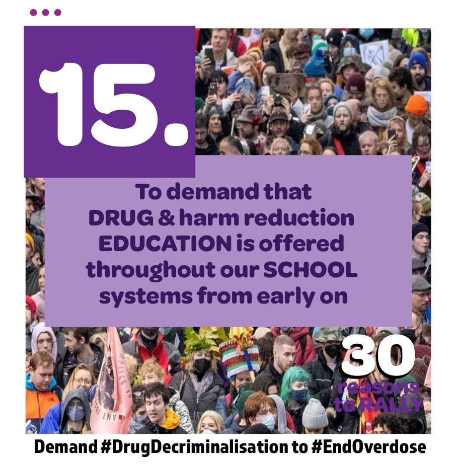 HRV_Aust's tweet photo. #30reasonstorally #drugdecrim to #endoverdose
Reason #15:  to DEMAND that DRUG &amp; Harm Reduction EDUCATION is offered throughout our SCHOOL systems from early on.
Each day in August HRVic will give you 30 REASONS to RALLY with us on  Intl. Overdose Awareness Day at 11am https://t.co/arXV0JDMLR