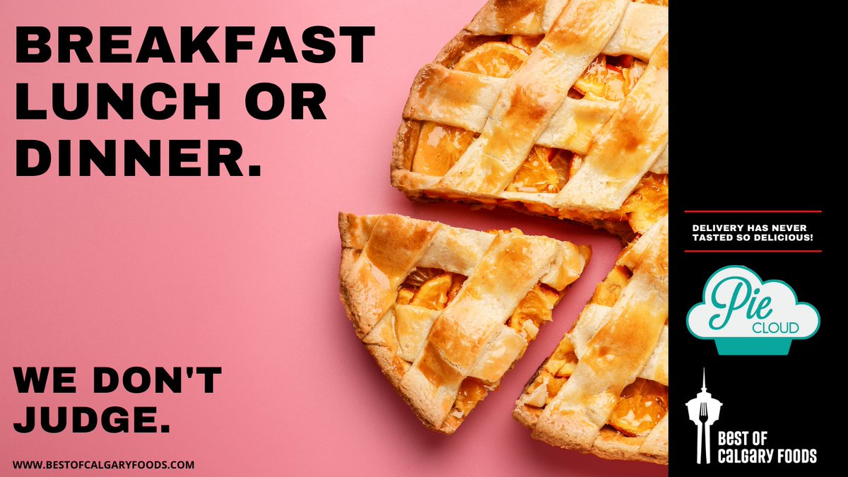 Anytime is pie time if you're at Pie Cloud! Enjoy a quiche for breakfast, a pot pie for lunch or a slice with dinner. Add one to your next order and see why they're Calgary's premier pie shop!

Available for delivery through Best of Calgary Foods.

Shop at bestofcalgaryfoods.com