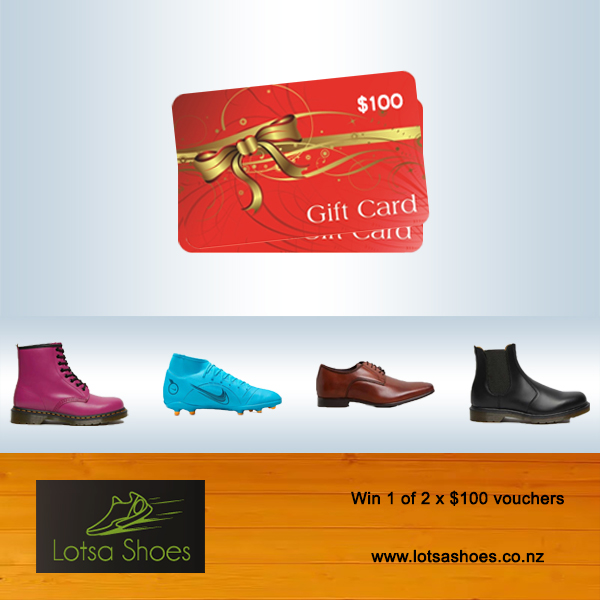 Clearanz's tweet photo. Win 1 of 2 x $100 vouchers from Lotsa Shoes via our  Facebook page! Draw Thurs this week (18th of Aug).
 
Check link for details - https://t.co/cdCcrgDAcB 

#win #vouchers #giveaway #competition #lotsashoes #nzretail #freevouchers #clearanz https://t.co/zFLXHtE18l