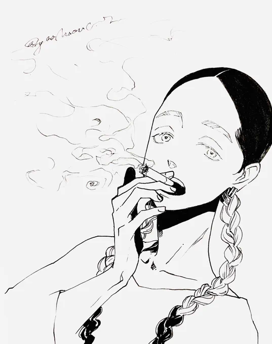 煙草吸う蘭を描いてみたくて描いてみて撃沈した 