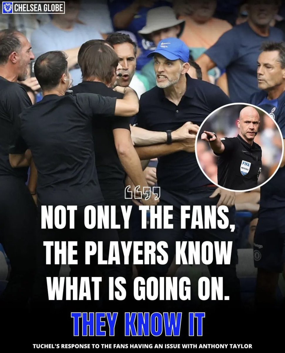 FrankKhalidUK's tweet photo. Thomas Tuchel response to the fans having an issue with Anthony Taylor. https://t.co/GlktJafiWB