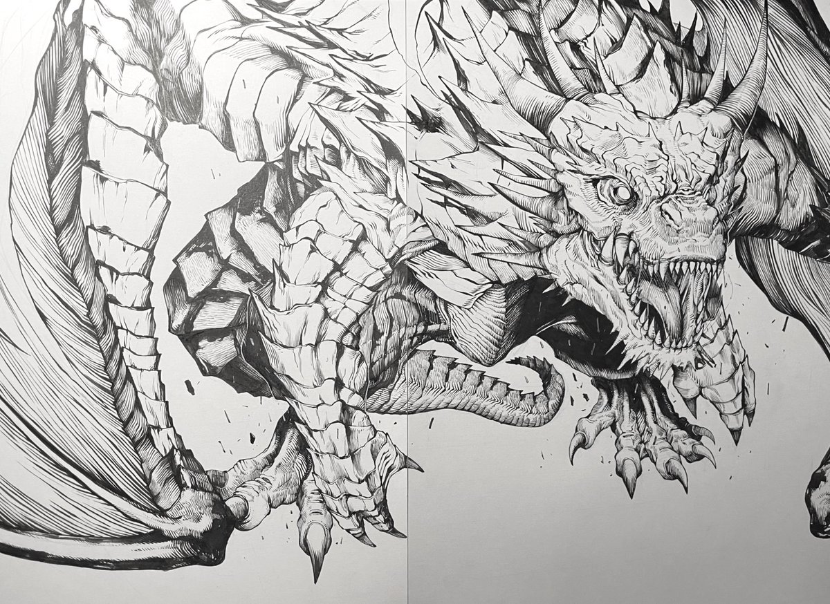 You can read my comic at the link below.

This dragon will be in two episodes.

https://t.co/JBvnYmQFO8

#manga #art 