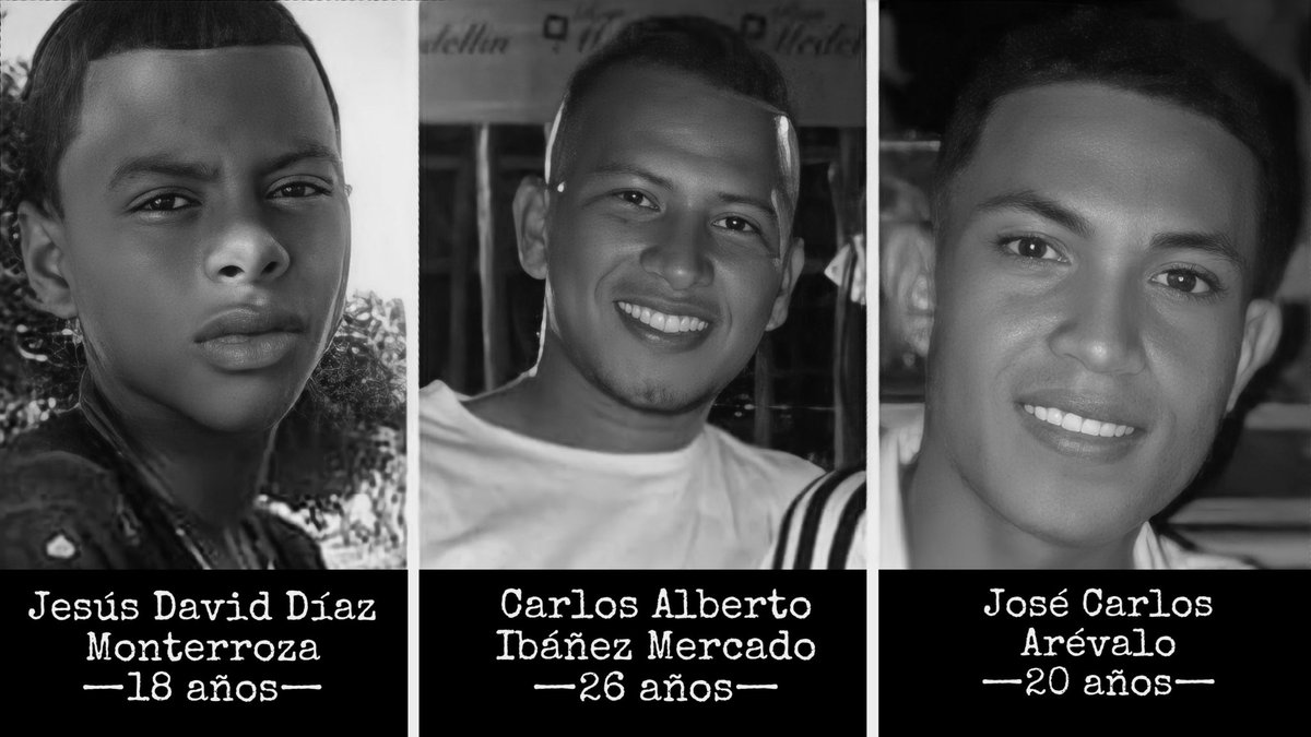 AlexFlorezH's tweet photo. Tres falsos positivos habrían sido cometidos por la Policía en Sucre. 3 jóvenes en sus 20 años fueron asesinados, ¿por qué el país no está escandalizado? Esto es gravísimo, no puede pasar. No vamos a descansar hasta que el país y las familias sepan la verdad de lo que ocurrió. https://t.co/Hy2m31v1tI