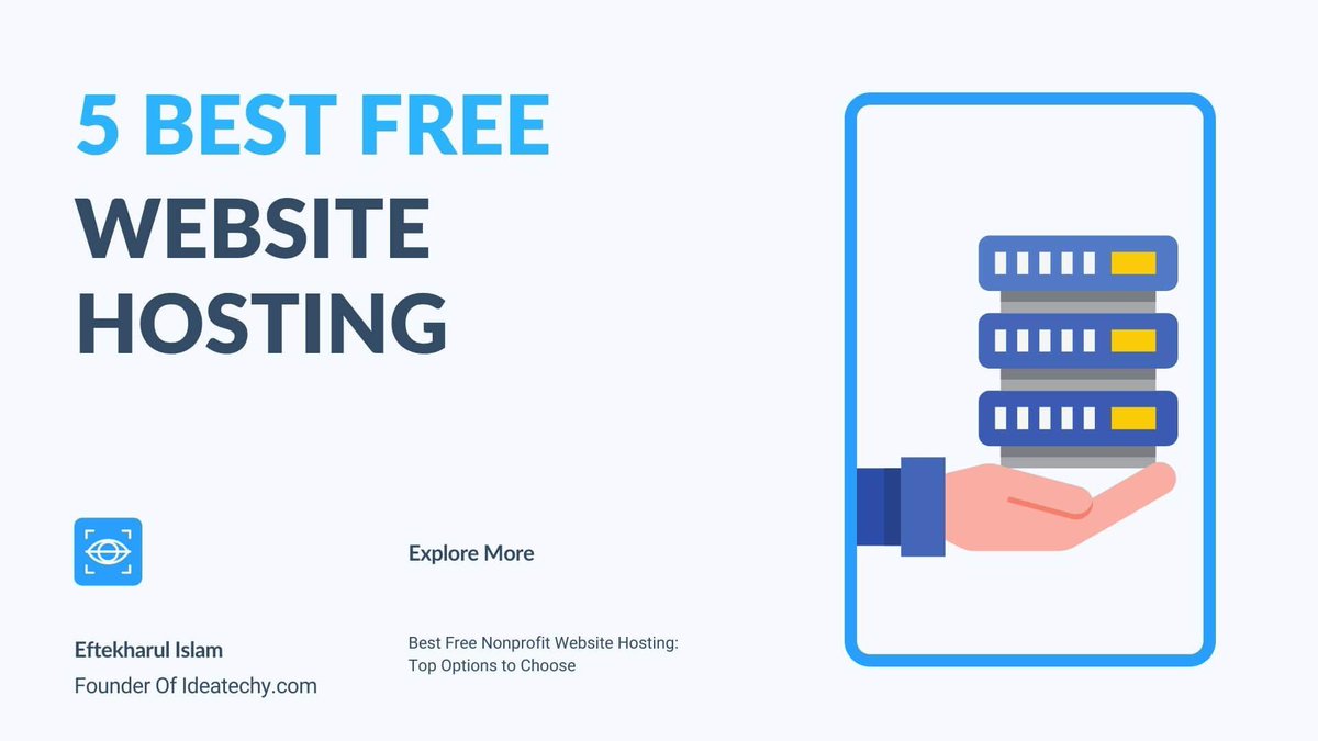 Wplecture's tweet image. If you want to host your website for free. 
Then This Top 5 Best Free Nonprofit Website Hosting (No Credit Card Required) Is help you.
Visit: wplecture.com/top-5-best-fre…
#freehosting #freewebhosting #topfreehostingservice #freehost
