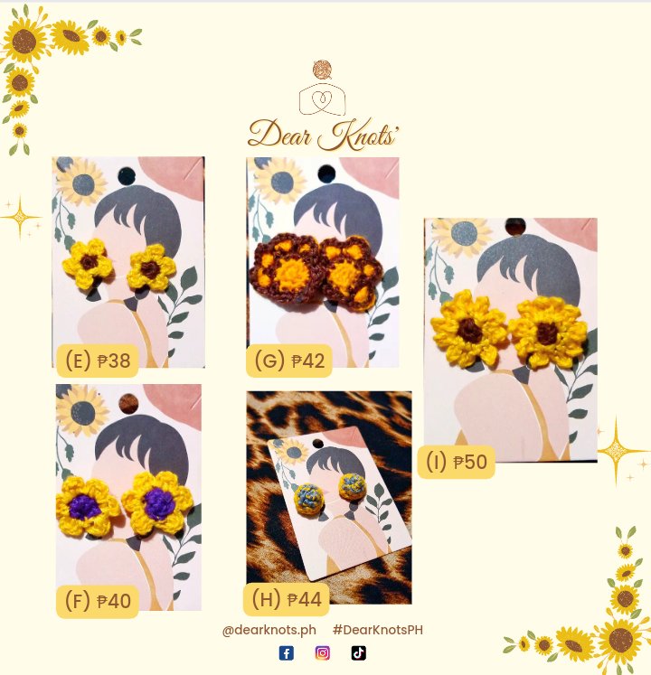 DearKnots's tweet photo. ₱18-₱50 until September 20, 2022 only!!! 🙂

#crochet #crocheter #crochetearrings #crochetjewelry #dearknotsph https://t.co/uZ1LI3mjPZ
