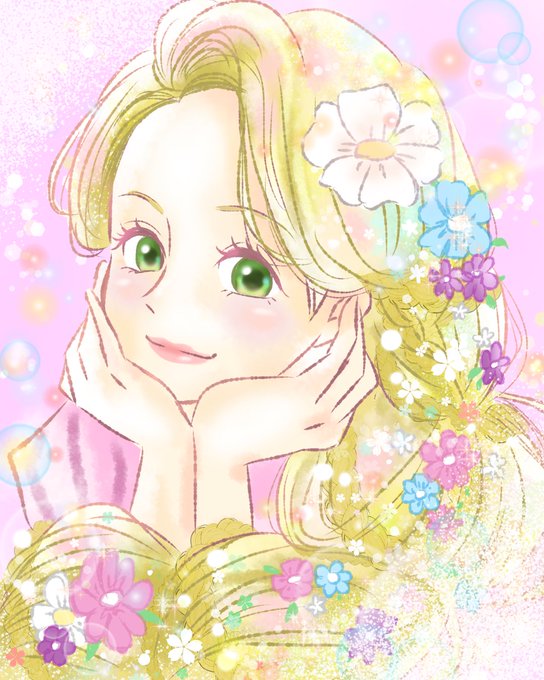 花と三つ編みのtwitterイラスト検索結果