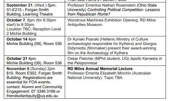 Classics &amp; Ancient History Seminars - UQ Brisbane @HASSUQ <a href="/UQ_ClassAncient/">UQ Classics and Ancient History</a> <a href="/CahsUq/">Cahs UQ</a> - Semester 2 - see hpi.uq.edu.au/classics-and-a… for abstracts, Zoom/in person/🦠 info, etc.