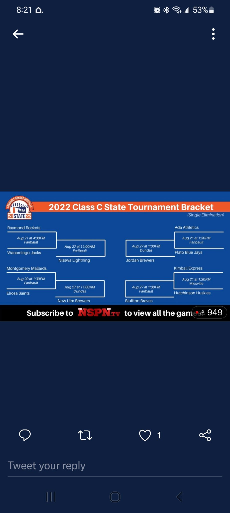 Jordan Brewers on Twitter "Here is our side of the bracket. https//t