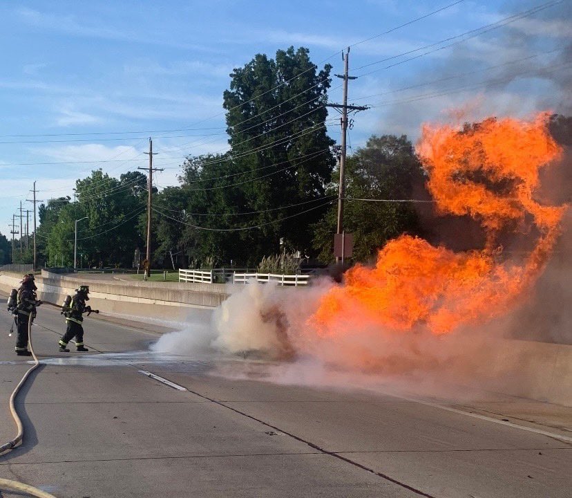 WCFirefighters's tweet photo. Today our crews responded to a fully involved vehicle fire on Highway 141. 
What you should do if you ever see smoke coming from your vehicle:
- Pull over immediately
- Get everyone out of the vehicle and maintain a safe distance from both your vehicle and traffic
- Call 911 https://t.co/I3JvQBmkEo