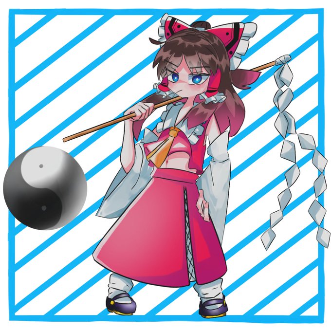 同人 東方project H2so4 イラストカード 博麗霊夢 大判ポストカード 最も 博麗霊夢