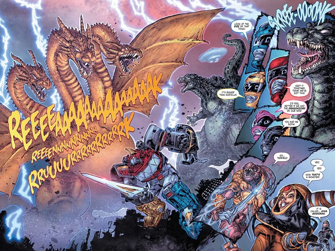 With #ghidorah trending, it seems like a perfect time to remind folks to check out GODZILLA VS. THE MIGHTY MORPHIN POWER RANGERS!