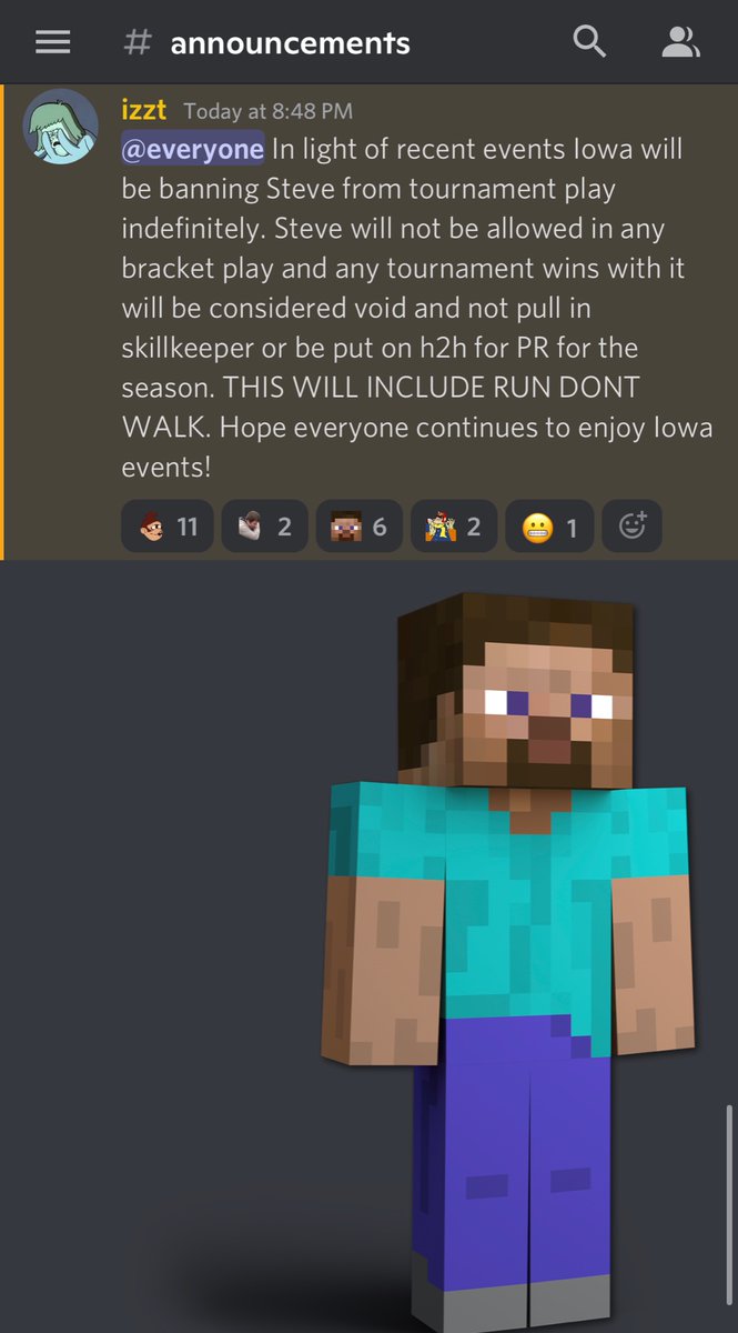 ssbu_izzt's tweet photo. Iowa is the first state to Ban Steve https://t.co/6U2giMFt7u