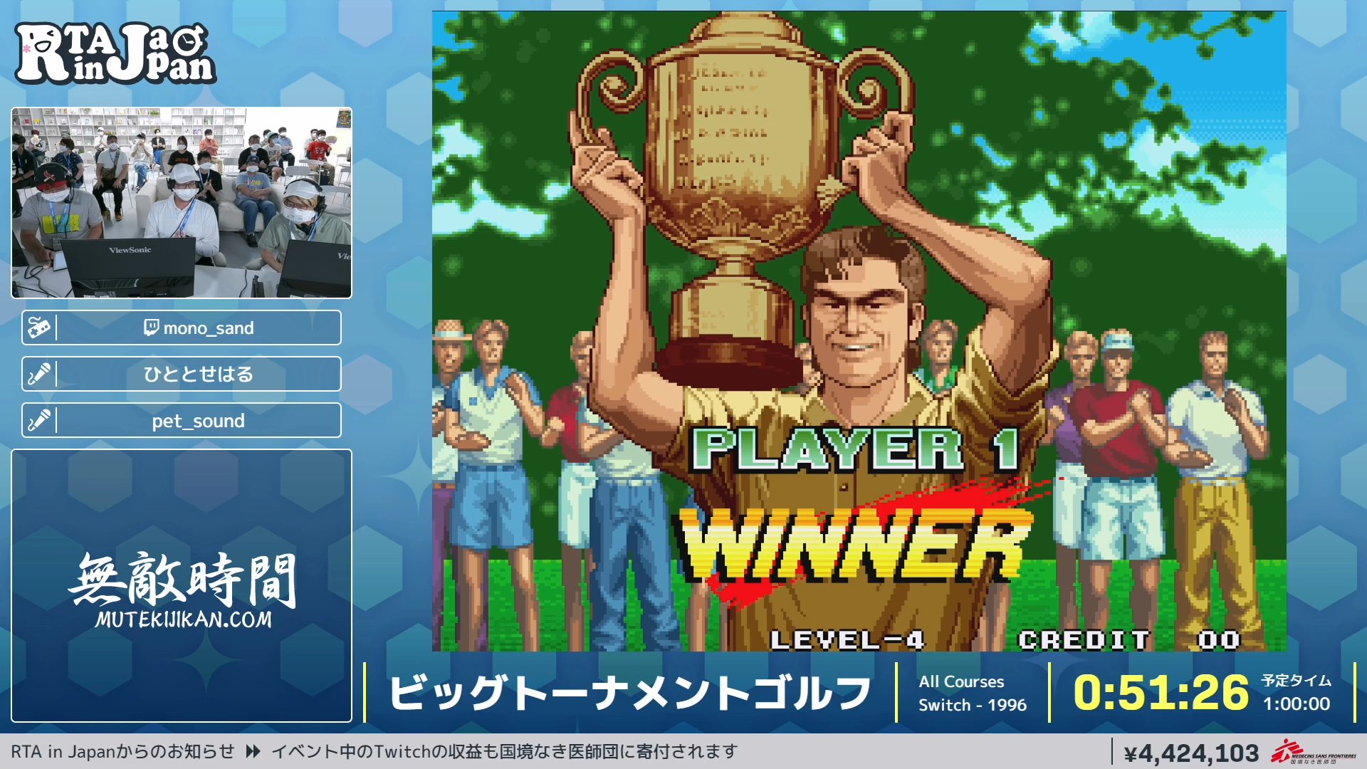 Rta In Japan ビッグトーナメントゴルフ のカテゴリー All Courses Rta 走者のものさんどさん Mono Sand 解説のひととせはるさん Hitotose Haru Pet Soundさん Psound55 お疲れさまでした クリアタイムは51 26でした 優勝おめでとう