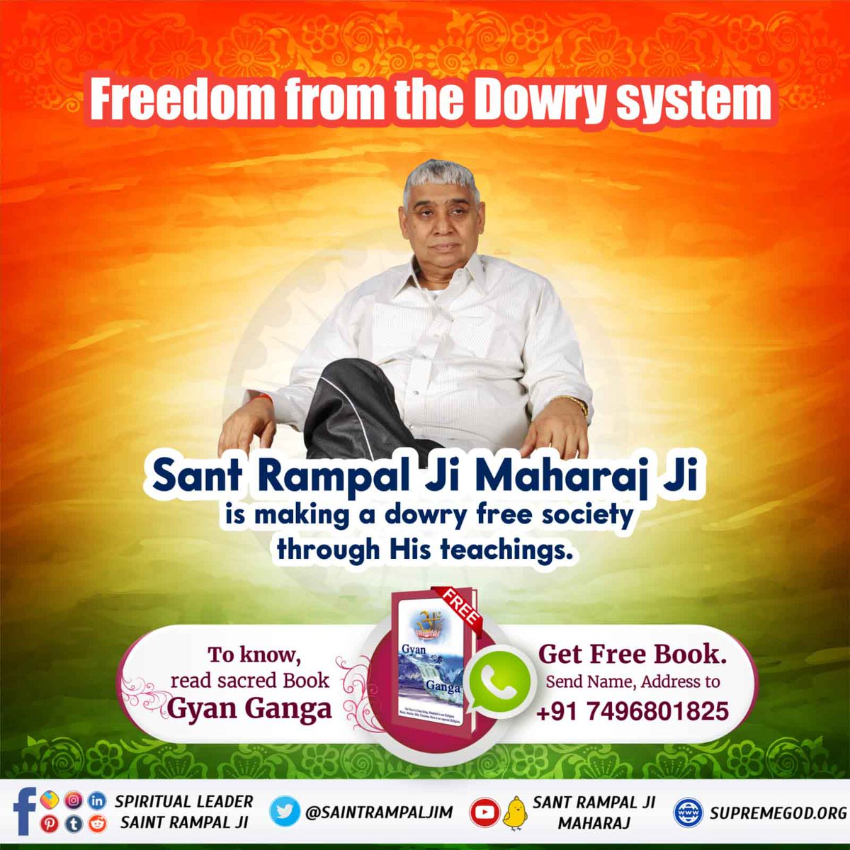 #FreedomFromSocialEvils Many laws and stringent punishments failed to eradicate dowry system but Sant Rampal Ji Maharaj through His spiritual teachings succeeded in removing this from the society.