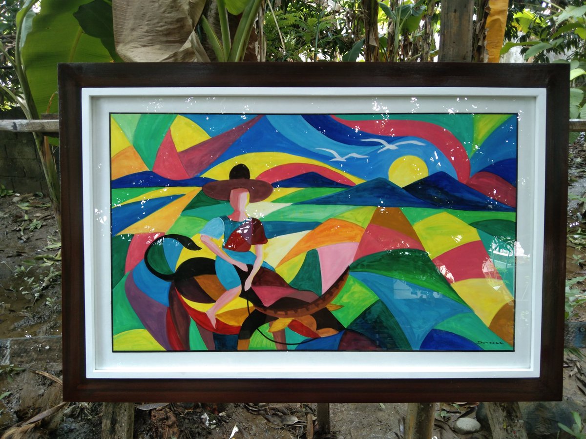 Farmer
Handmade painting
2ft x 3ft wooden frame w/ glass
Sign and dated 2022