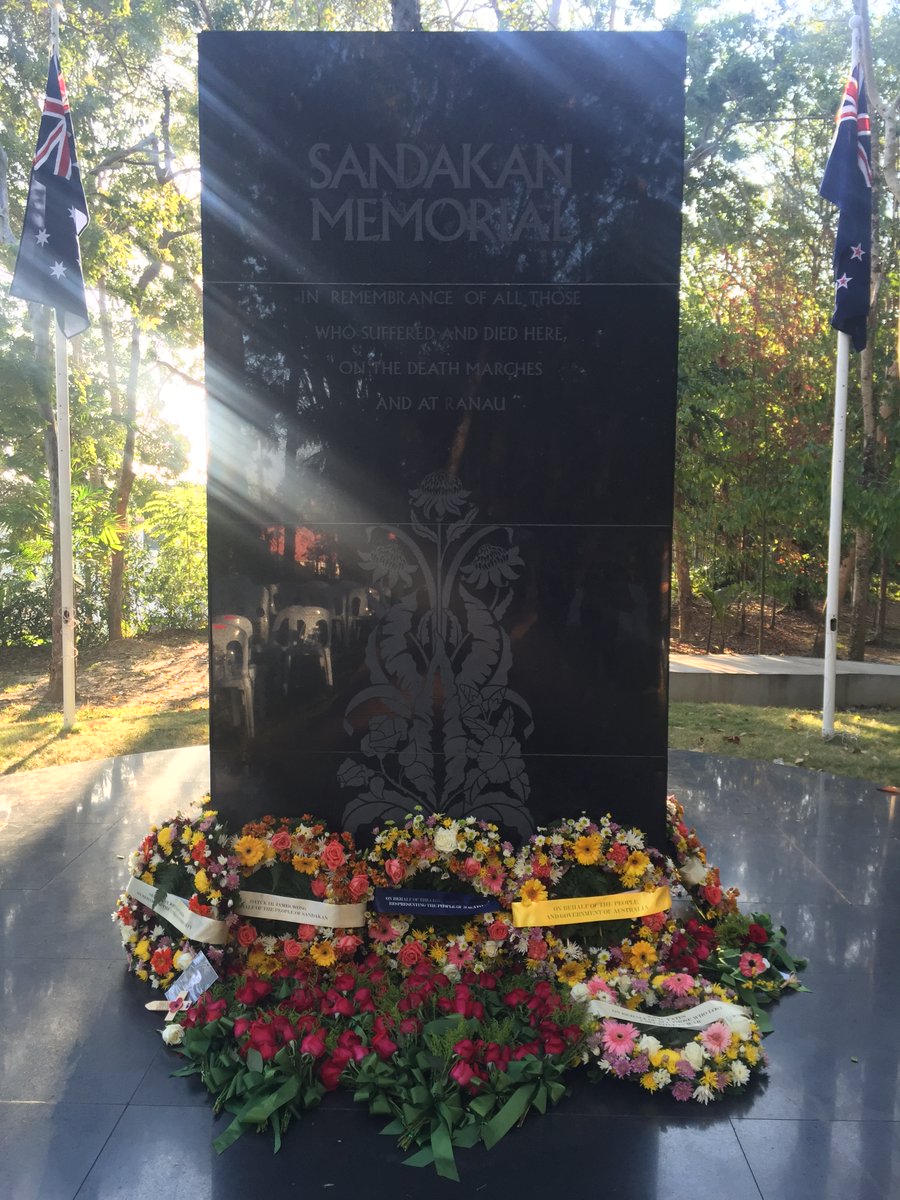 DVAAus's tweet photo. Today is known as Sandakan Memorial Day in Malaysia, honouring the Australian, British and other prisoners of war who perished in the region during the Second World War, and the local people who risked their lives to help them. Lest We Forget. https://t.co/sEiZo9XcXV