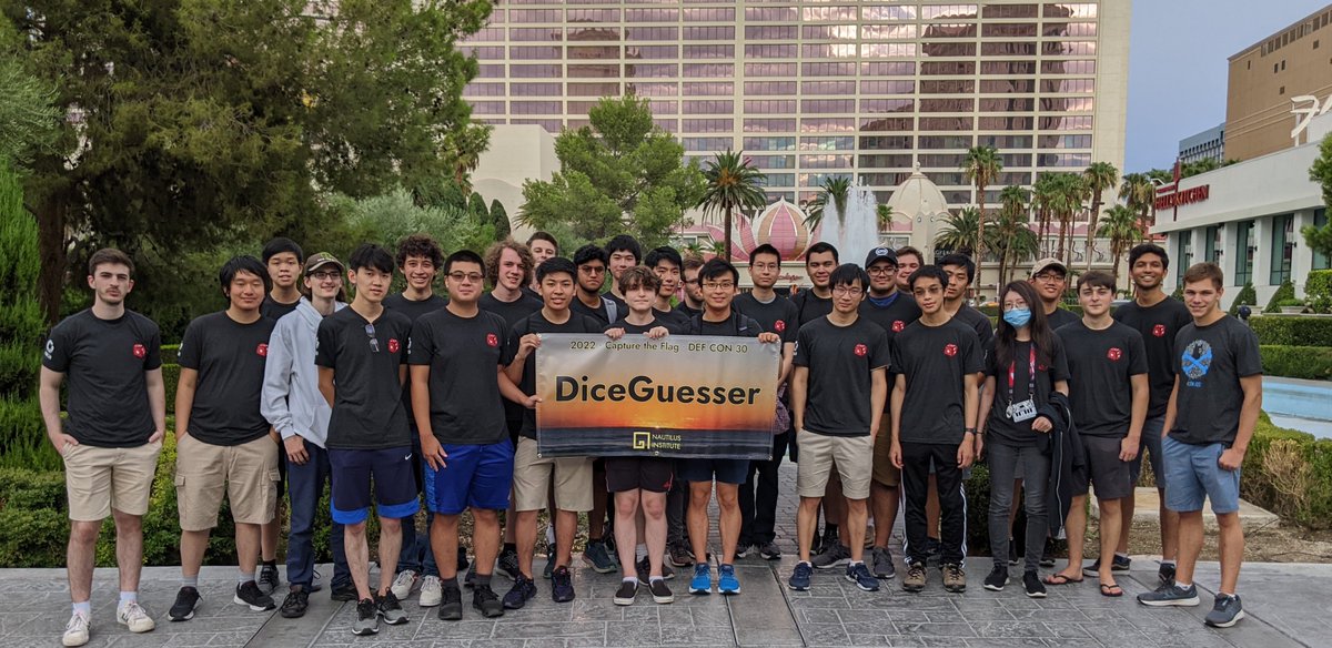 We had a great time at DEF CON CTF! Thanks <a href="/SuperGuesser/">Super Guesser</a> for being great teammates, and <a href="/Nautilus_CTF/">Nautilus Institute</a> for organizing!