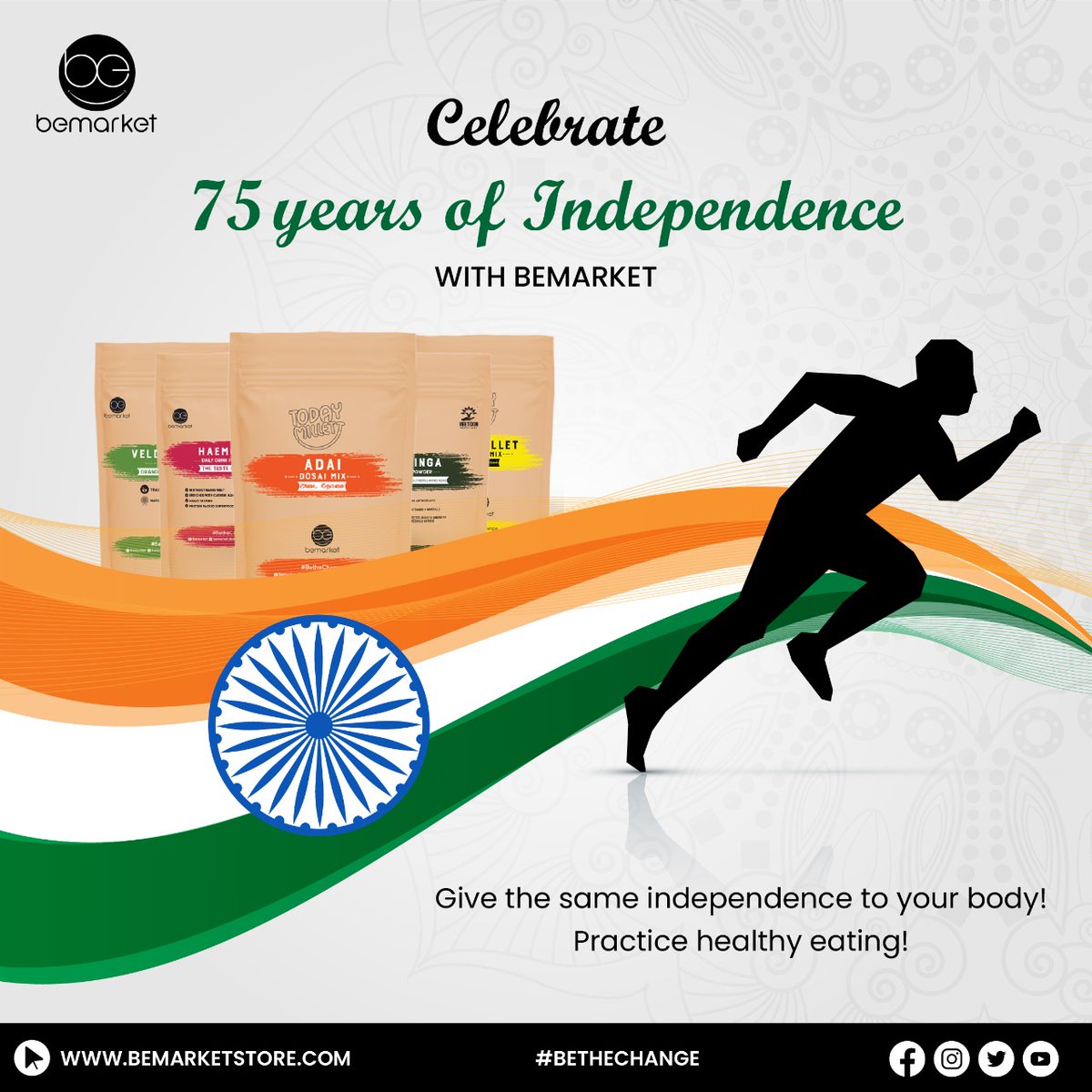 bemarket_store's tweet photo. Independence made a huge change in the development and growth of our country. Let's celebrate this day with so much love and happiness. 

#bemarket #75thIndependenceDay #HappyIndependenceday2022  
#AzadiKaAmritMahotsav2022 #HarGharTiranga2022 #HarGharTiranga https://t.co/HUY0GJWWgq